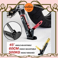 60cm Adjustable Motorbike Kickstand with Inner & Outer Spring Foot Bracket Kickstand Tripod Tongkat 