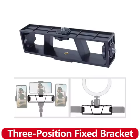Three-position Fixed Bracket Multi-camera Live Stand Mobile Phone Mount for GoPro Hero SJCAM AKASO D