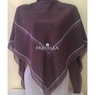 [ KLIM TEPI TEBAL ] BAWAL KELILING KADRA - Bidang 45 Tudung Bawal Cotton Voile Batu Manik Tabur Hija