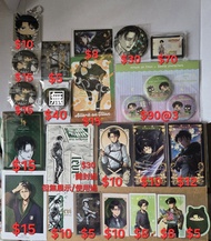 進擊的巨人 里維 Levi 兵長 利威爾 set 襟章 特典 明信片 Sanrio 立牌 掛件 亞克力 塔羅牌 糖卡 原畫 餅卡
