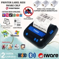 Resi BLUETOOTH PRINTER 80MM IWARE C8LP ADDRESS DELIVERY LABEL PRINTER+3ROLL