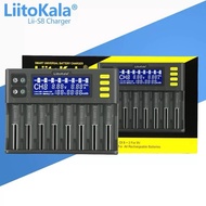 Liitokala S8多槽位18650鋰電池充電器，兼容26650/21700/18500等多型號電池，智能安全快充 1個 8槽18650多功能充電器