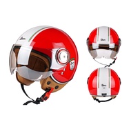 BEON B110B Fashion Red 34 Open Face Helmets Motorcycle Men Women Electric Bicycle Scooter Half Face R Helmet for Vespa