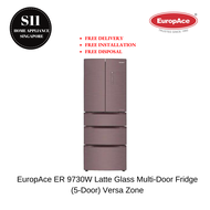 EuropAce ER 9730W Latte Glass Multi-Door Fridge (5-Door) Versa Zone - 2 YEARS LOCAL WARRANTY *FREE DELIVERY* *FREE INSTALL AND DISPOSE*