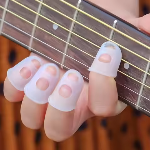 4pcs/set Guitar Finger Sleeves Beginner Practice Finger Sleeves Folk Guitar Finger Sleeves