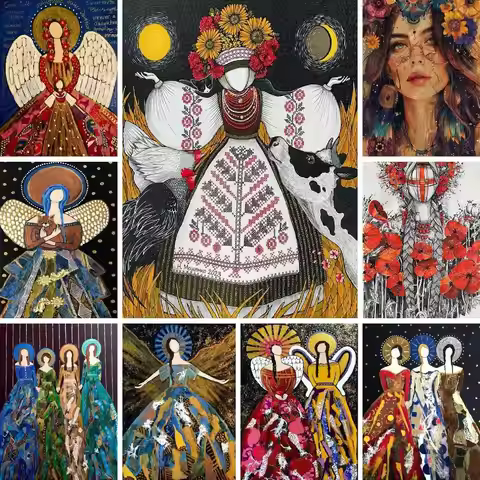 Adults Acrylic Paint By Numbers Ukraine Peace Girl Canvas Painting By Number Wall Art Crafts Picture