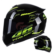 GTmotor Motorcycle Racing Full Face Helmet 46 Project Sport Helmet Built-in Sun Visor Topi Keledar M