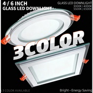 << Glass >>LED Downlight  12W 18W Round Square Recessed Glass Downlight Modern Ceiling lights SIRIM