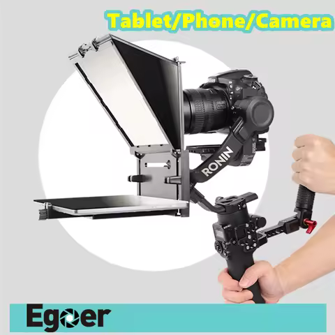 QIYE Q3 Foldable Teleprompter for 12" Tablet Phones iPad Prompting Phones Camera Shooting Tablet Pro