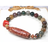 Tibetan Dzi Beads Nine Eyed Dzi Bead Tibetan Old Mine Nine Eyed Dzi Beads 37.8 x11.8mm