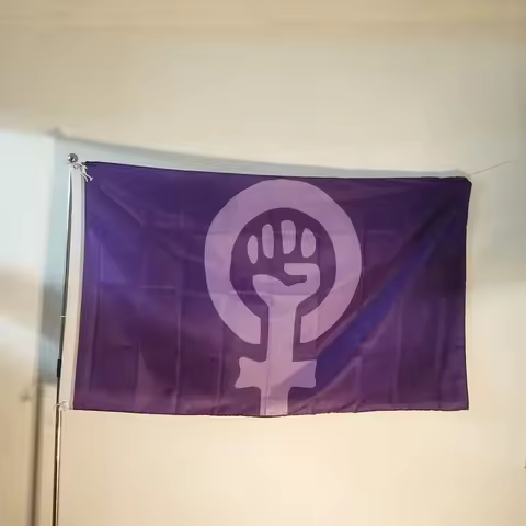 Feminist Flag 2x3ft 3x5ft, Purple Women Rights Banner Empowerment Wall Decor Polyester Hanging for I