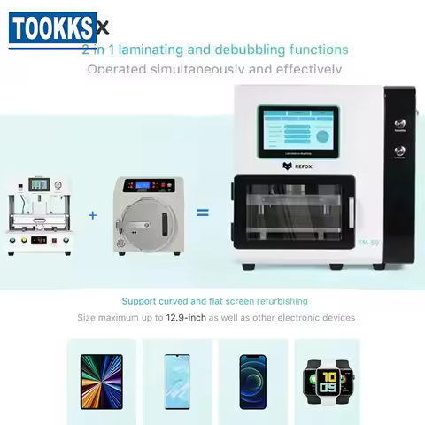 REFOX FM50 12.9 inch OCA Laminator LCD Edge & Flat Screen Lamination Machine Glass Laminating Built 