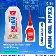 PAKET OLI MPX2 DAN GARDAN AHM OLI MPX 2 AHM MATIC 800ML ORIGINAL / OLI