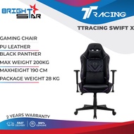 GAMING CHAIR / TTRACING SWIFT X / BLACK PANTHER / PU LEATHER / MAX WEIGHT 200KG / MAXHEIGHT 190 CM /