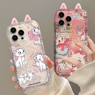 3D Disney Marie Cat Ears Case Cover For Xiaomi Mi 15T 17 Pro Max 15 Ultra POCO F8 Ultra M7 M6 F7 F6 