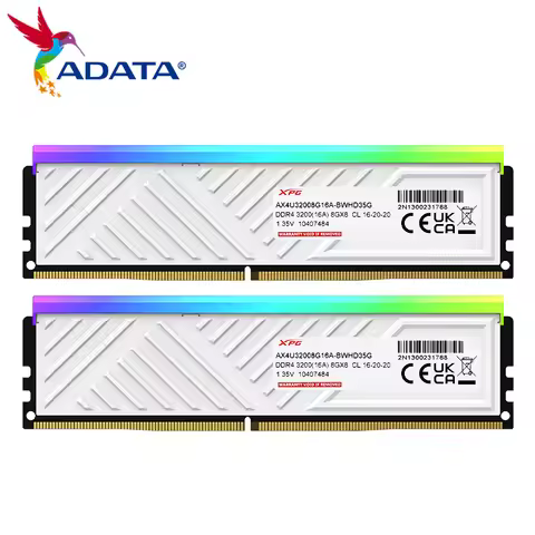 Original ADATA XPG SPECTRIX D35G RGB Memoria RAM DDR4 3600Mhz 3200MHz 8GBx2 DRAM 16GBx2 White Deskto