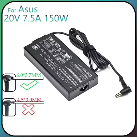 AC Laptop Power Adapter Charger 20V 7.5A 150W 6.0X3.7mm For Asus TUF FX505D FX505DT FX505DU ROG Stri
