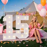 1piece Set Of Marquee Numbers, Light Up Numbers, Mosaic Numbers For Balloons, 73 Cm / 28.7inch LED D