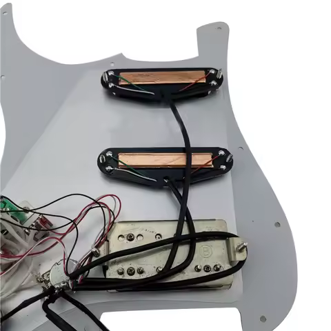 Yue Yun Music Store--Discount Hot Sale--Zebra Alnico V Humbucker Guitar Pickup Prewired Pickguard Si