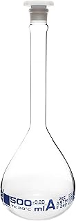 Volumetric Flask, 500ml - ASTM, Class A - Tolerance ±0.20ml - Interchangeable, Size 19 Polypropylene