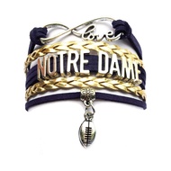 Infinity Love Notre Dame Football Bracelet College Team Gift