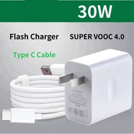 HUAYU 30W Fast Charger Super VOOC Type-C Cord charging cable Charger For OPPO reno Realme Charger