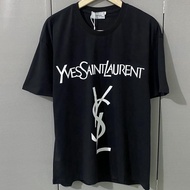 YSL 2023 summer pure cotton round neck letter print couple short-sleeved T-shirt for men and women