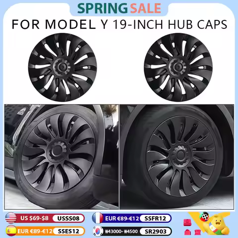 4PCS Hub Cap for Tesla Model Y Performance Full Rims Cover Wheel Cap 19-Inch Hubcap for Gemini Acces