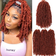12 "14" ผีเสื้อ Locs ผมโครเชต์สีน้ําตาลแดง Pre Looped Handmade Distressed Faux Locs โครเชต์ Braids D