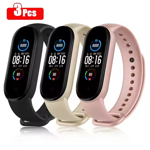 3pcs Soft Silicone Strap For Xiaomi Mi Band 6 5 Amazfit Band 5 Bracelet watch Sport Waterproof For M