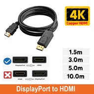 Display Port to HDMI cable, DP to HDMI cable (1.8m/3m/5m)