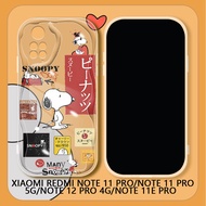 For Xiaomi Redmi Note 11 Pro Note 11S Note11 Pro Plus Cartoon Snoopy Label Phone Case Soft Silicone Wave Edge Back Cover Casing