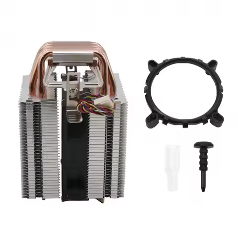 4Pin CPU Cooler 1155 1156 AVC Pure Copper 6 Heat Pipe Single Cooling Fan
