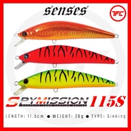 SENSES Spy Mission 115S 26g 11.5cm 115mm Sinking Minnow Lure Magnetic Device Toman Siakap Barramundi