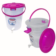 5 Gal Sunnyware Round Open Top Water Jug Dispenser Juice Container Palamigan with faucet 9818S