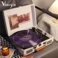 Vinsyn Portable Vinyl Player Turntable Player Vinyl with Speaker and Bluetooth Vintage Vinyl Record 