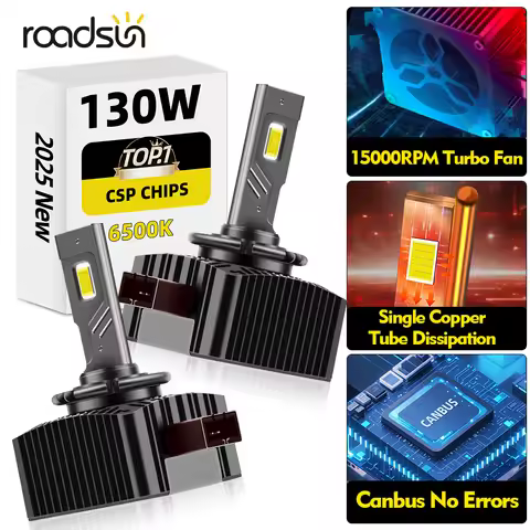 D1S LED Bulbs D2S Canbus Light D3S D4S D5S Turbo LED 60000LM LED Canbus Bulb with 2/4 Copper Tube 65