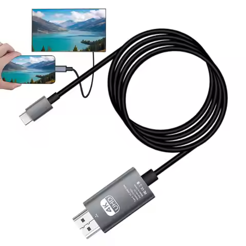 Type C To HDTV Cable USB C To HDTV Cable Adapter 4K60Hz Video Cord for Laptop Monitor TV Supports Co