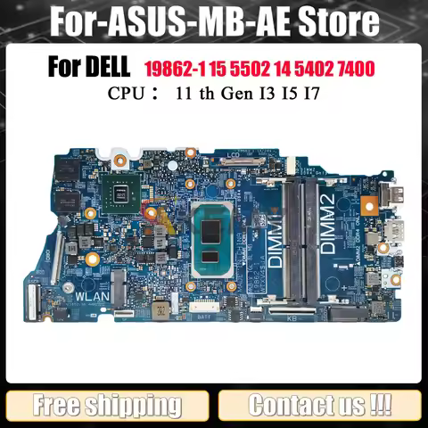 i3 i5 i7 Laptop Motherboard For Dell Vostro 5402 5502 19862-1 CN-0G0XMN 04D2JV 0H2F8K 010GRP 0JV4DR 