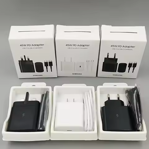 45W Samsung PD Charger Super Fast Charging US EU UK Power Adapter Usb C To Type C Cable for Galaxy S