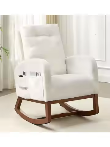 Rocking Chair Nursery, Teddy Fabric Rocking Chairs, Glider Chair, Lounge Armchair, Nursery Chair for