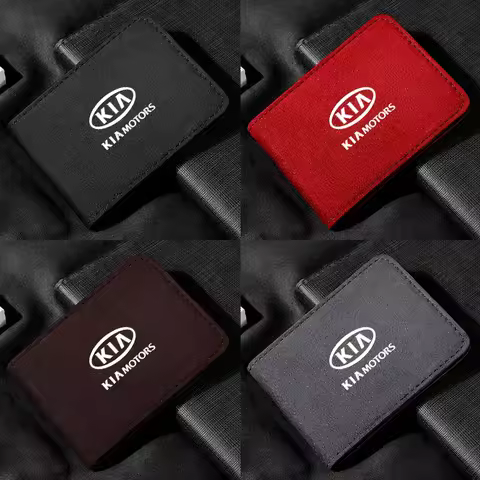 For KIA Car Driver License Suede Leather Bag Auto Driving Documents Wallet Sportage Rio Ceed Picanto