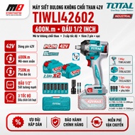 TOTAL 42V TIWLI42602 Brushless Battery Tightening Machine | Torque 600Nm | 3 Modes, 2 2.0Ah Batterie