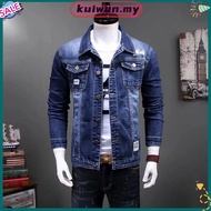 Ready Stock jaket jeans lelaki denim coat Denim jacket mens slim vintage stretch jeans suit trendy brand spring autumn m