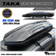 TAKA MD-420D Car Roof Box [Explorer Series] [XL Size] [Glossy Black] Cargo ROOFBOX