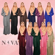 Baju Kurung Moden Emboss Hana [02-10] - Kain Satin Emboss Yang Lembut & Sejuk