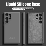 With Logo With Box Liquid Silicone Velvet Soft Skin-friendly Phone Case For Samsung S26 S25 S24 FE S