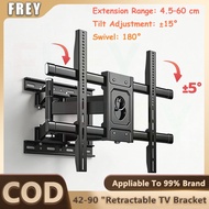 Retractable TV Wall Bracket 42-90Inch Heavy Duty Tilt Adjustable LED LCD Wall Mount TV Bracket