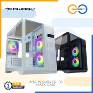 Tecware ARC M Curved TG MATX + 3x Argb Fans Case w/ CPU & GPU Display PC Case