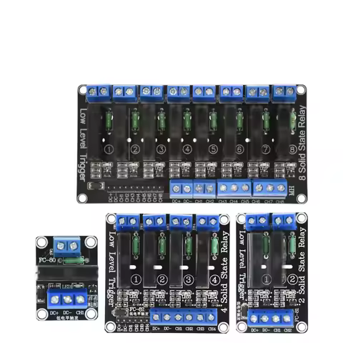 1-8 Channel SSR Relay Module 5V/12V/24V Low Level Trigger G3MB-202P 240V 2A with Fuse for Arduino